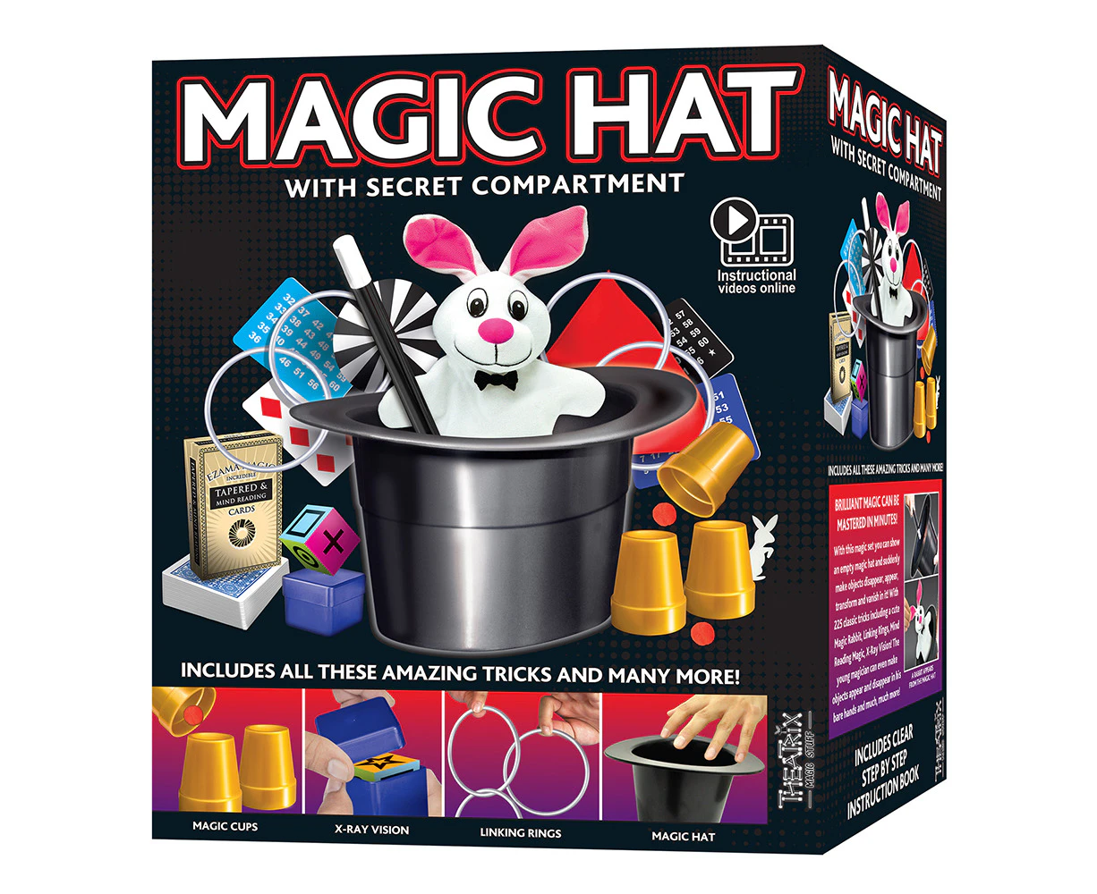 Ezama Magic Hat w/ Secret Compartment 225 Tricks Magician Show Set Kids 7y+