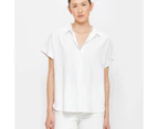 Target Linen Blend Roll Cuff Shirt