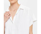 Target Linen Blend Roll Cuff Shirt