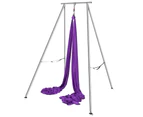 Aerial Yoga Frame & Hammock 9.67 ft with 551lbs Capacity for Indoor/Outdoor Yoga Rig (purple)