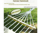 Striped Canvas Swing Hammock for Leisure Camping Travel, Durable and Comfortable (Beige)