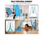 Aerial Yoga Frame & Hammock 9.67 ft with 551lbs Capacity for Indoor/Outdoor Yoga Rig (purple)