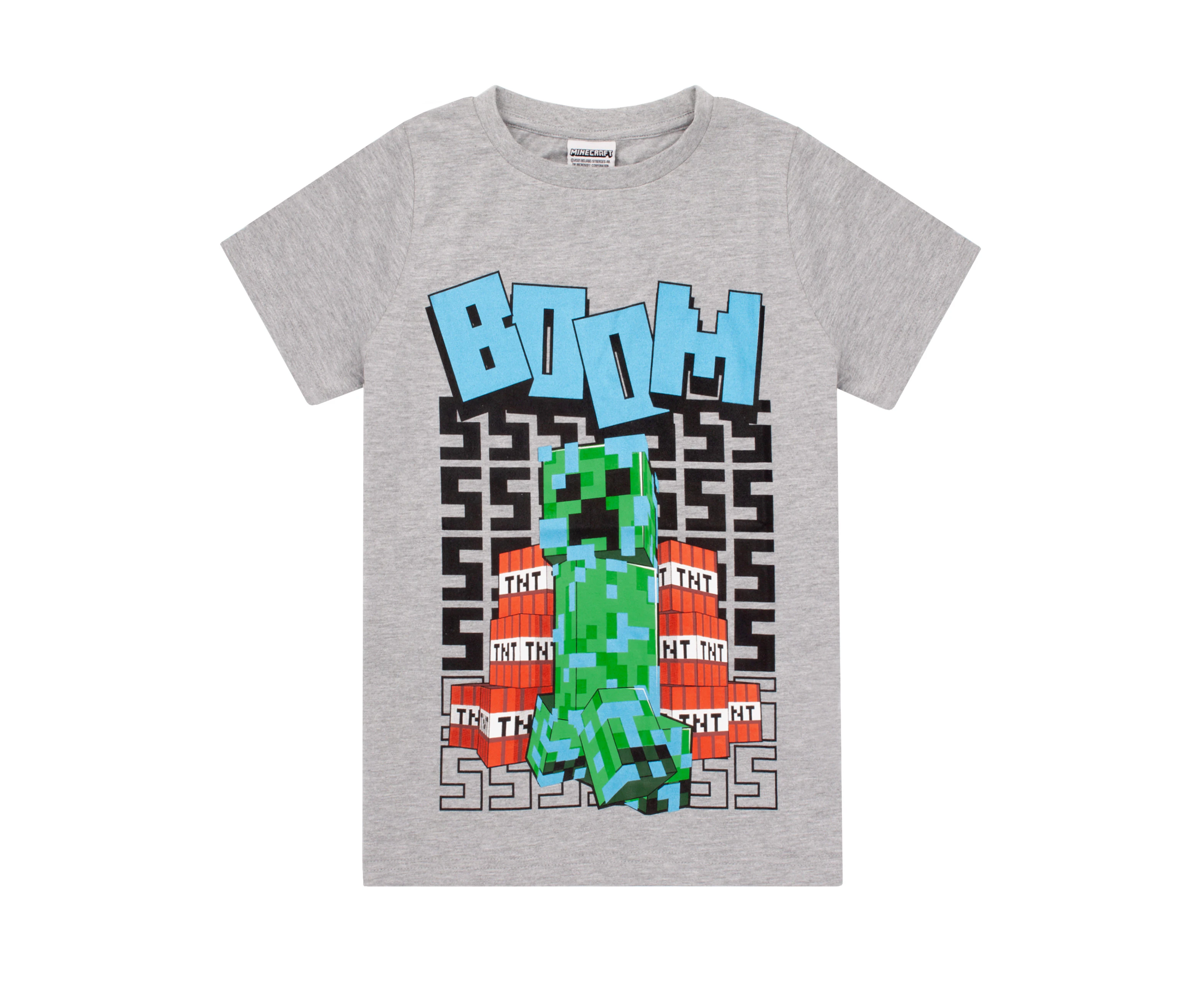 Minecraft Boys Short Sleeved T-Shirt (Grey)