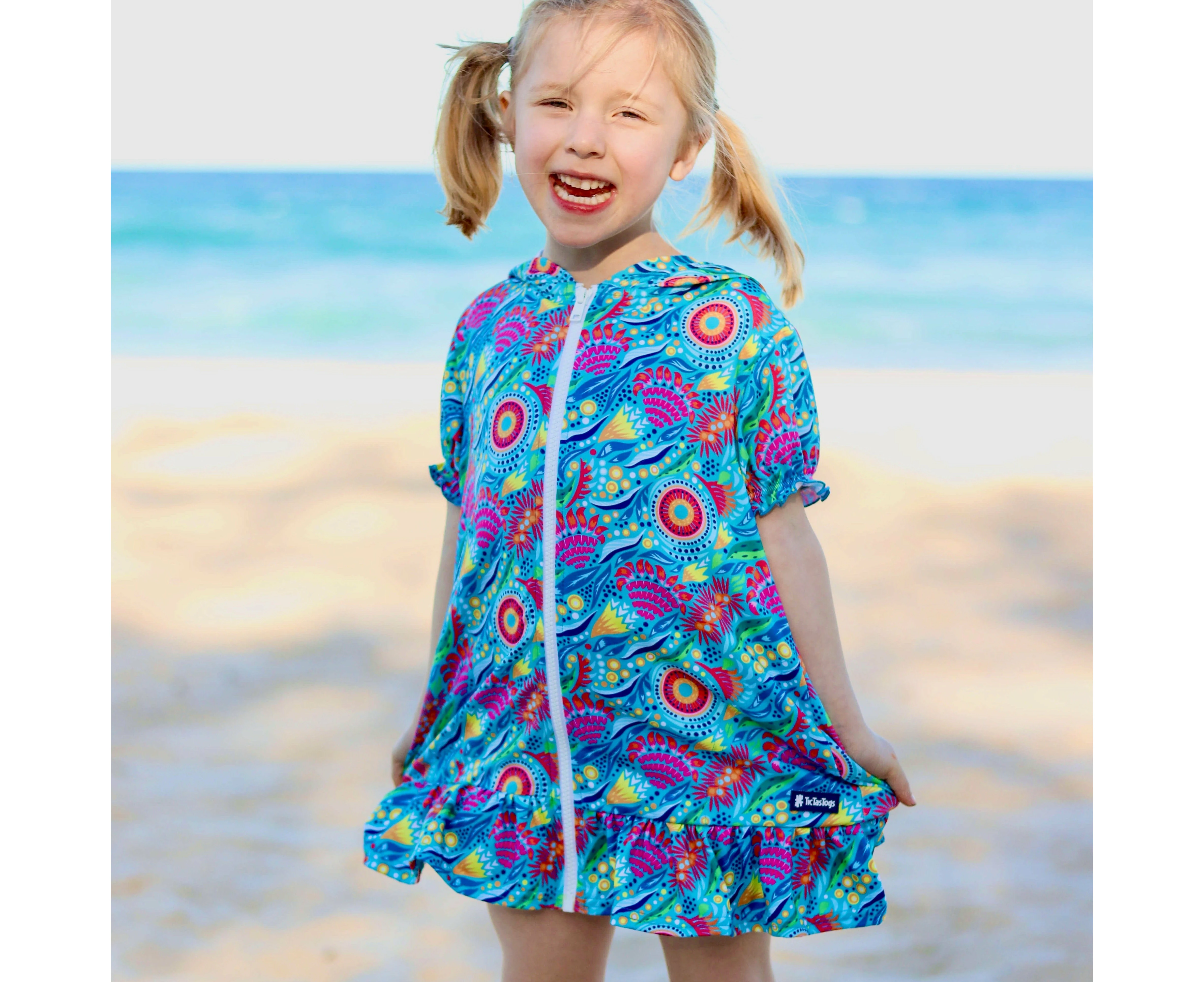 Girls Beach Cover-up Dress - Bush Blooms