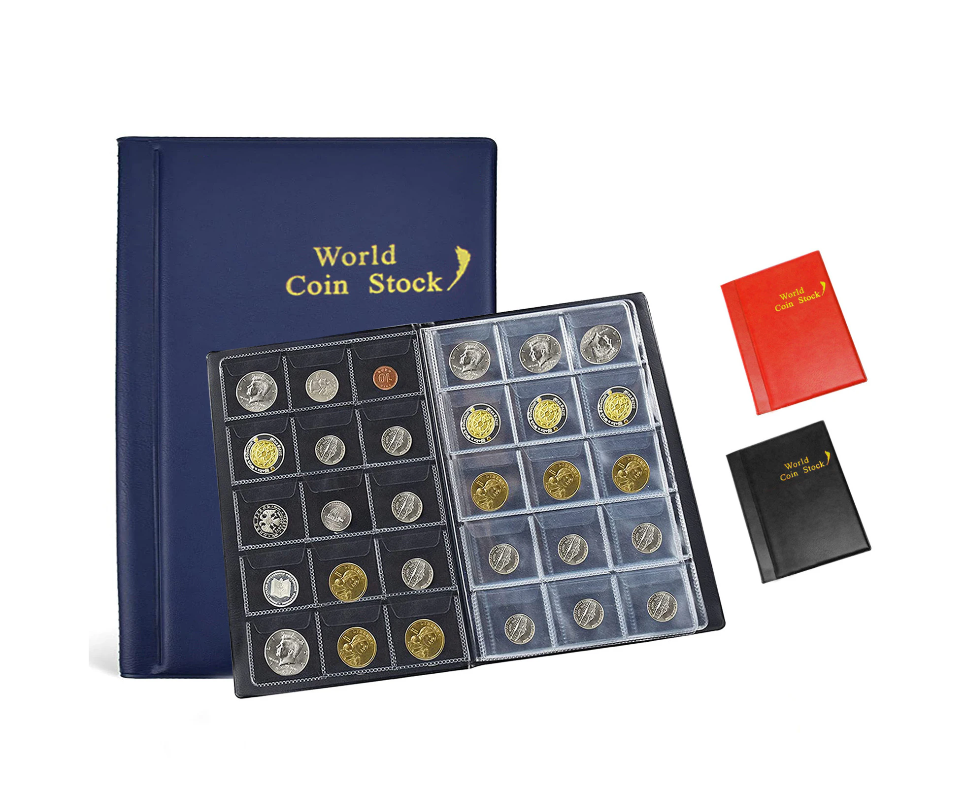 120 Holders Coin Album Money Penny Folder Collect Pocket Sleeves Collection Book