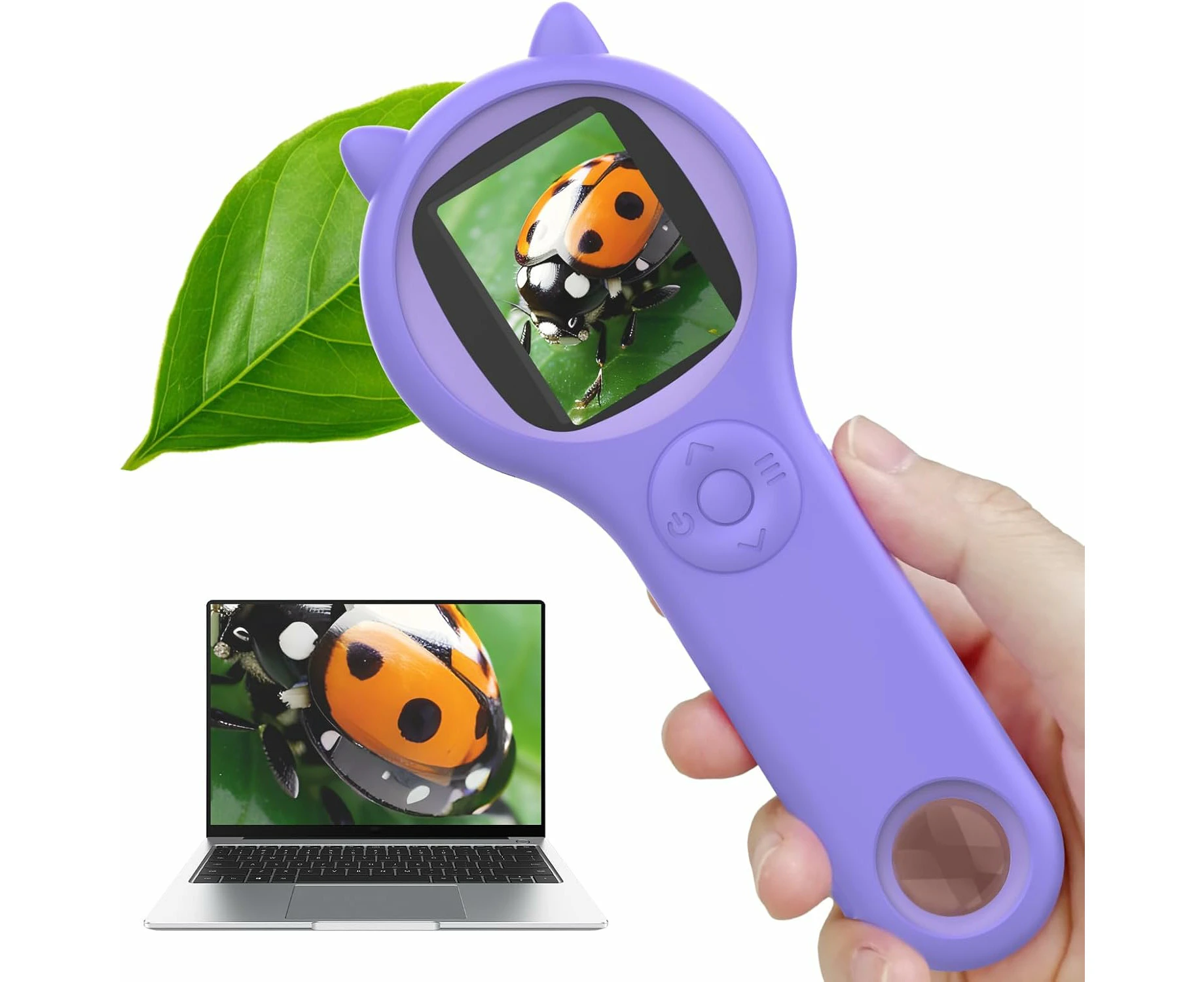 Microscope for Kids - Portable Handheld Magnifying Glass for Kids - Mini Digital Microscope for Kids Educational Science Toys, Christmas Gifts - Purple