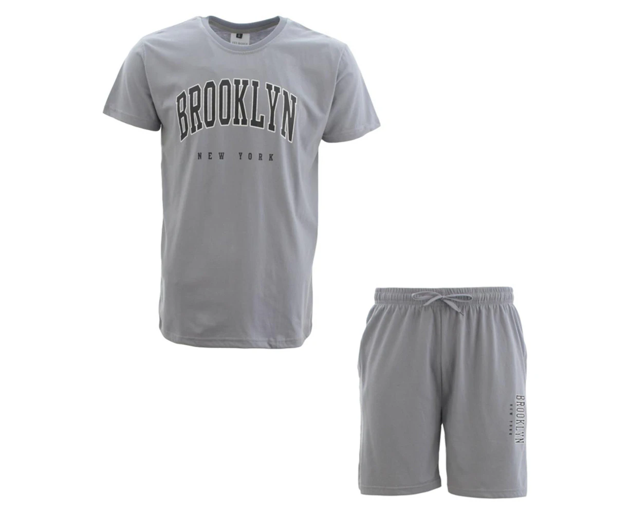 Men's T-shirt & Shorts Set - BROOKLYN/Cool Grey