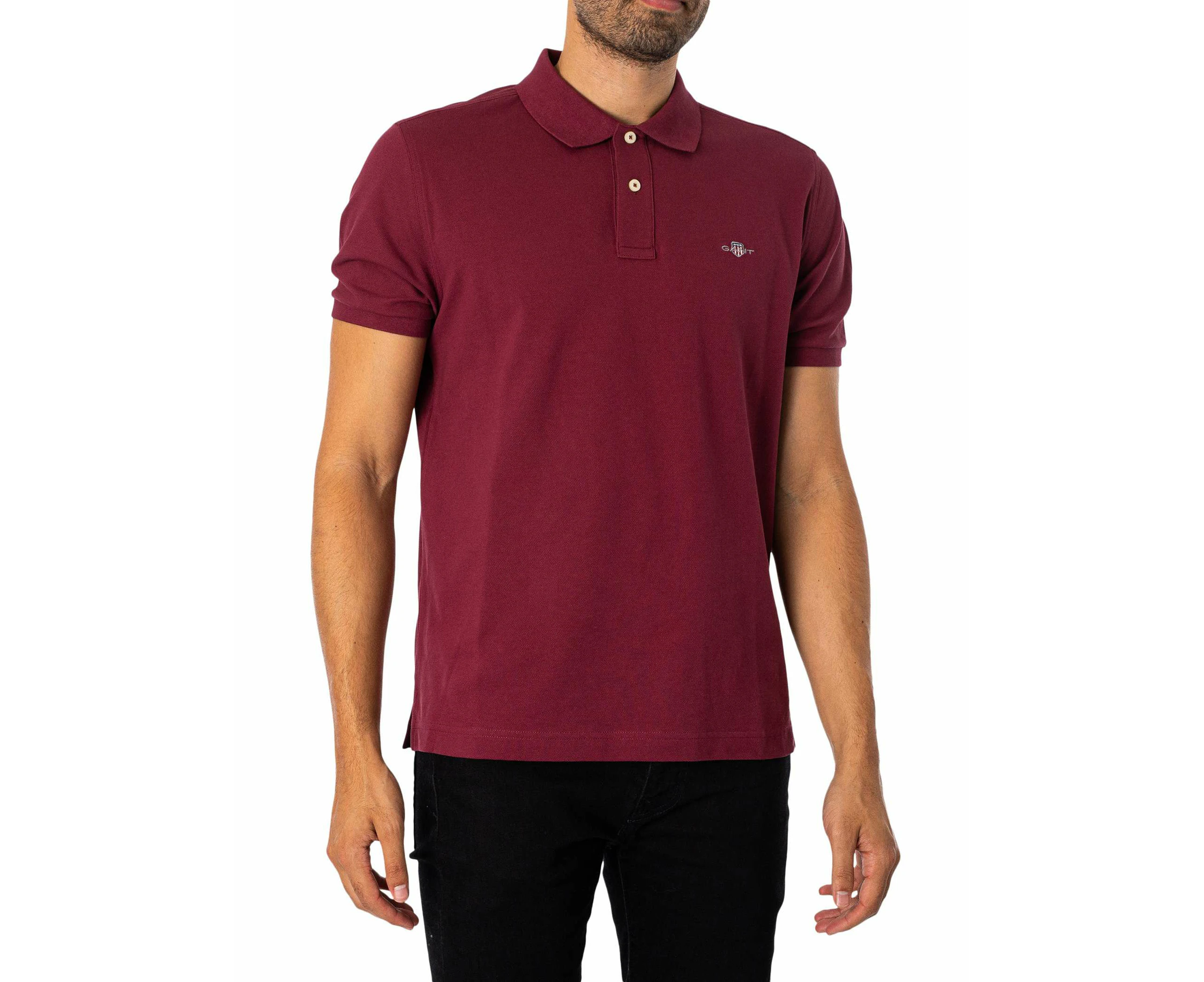 GANT Men's Shield Pique Polo Shirt - Red