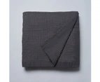 Logan & Mason Cotton Waffle Blanket Charcoal