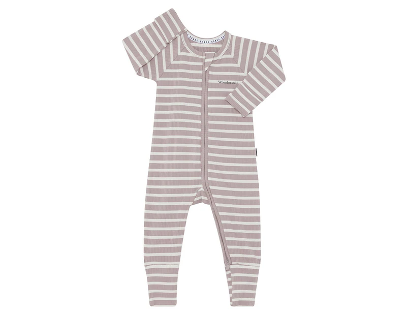 Bonds Baby/Toddler Wide Needle Rib Zippy Suit - Old Eagle Sand/Mascarpone