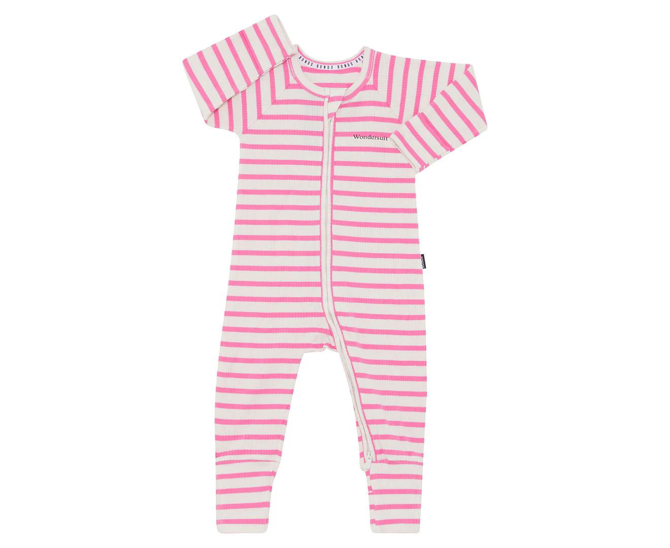 Bonds Baby/Toddler Wide Needle Rib Zippy Suit - Lolly Ice Pink/Marscapone