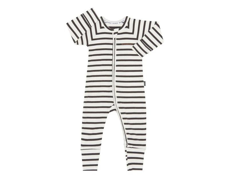 Bonds Baby Wide Needle Rib Zippy Suit - La Femme Nikita/Mascarpone