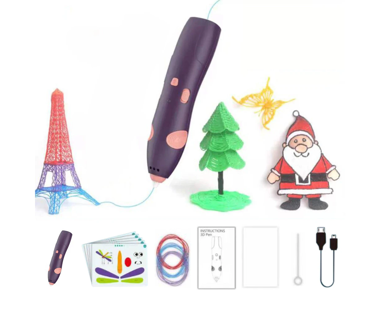 3D Printing Pen Set Doodle Printer Drawing for Kids-Purple