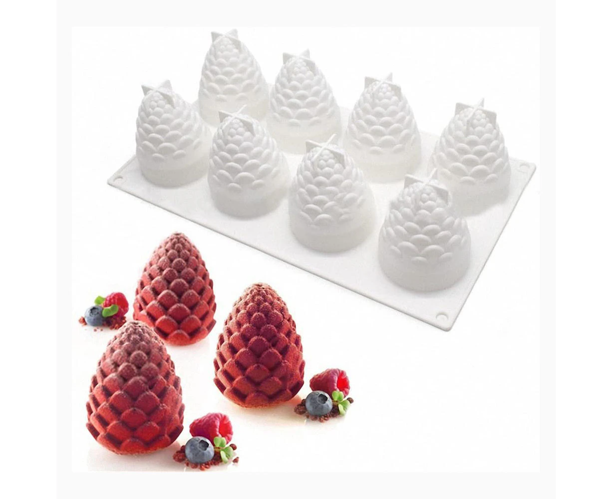 3D Pinecone Cake Mold - Christmas Pine Cone Silicone Tray Mold for Mousse Cake, Muffin, Chocolate, Ice Cube, Pudding, Candle