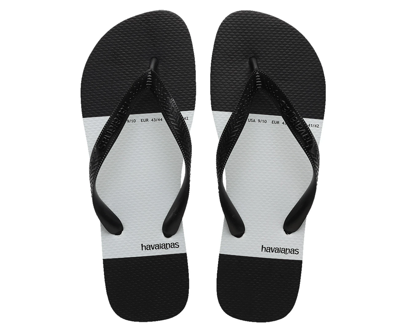 Havaianas Men's Top Block Thongs - Black/White