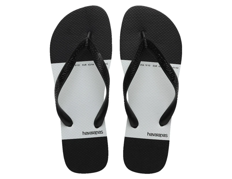 Havaianas Men's Top Block Thongs - Black/White