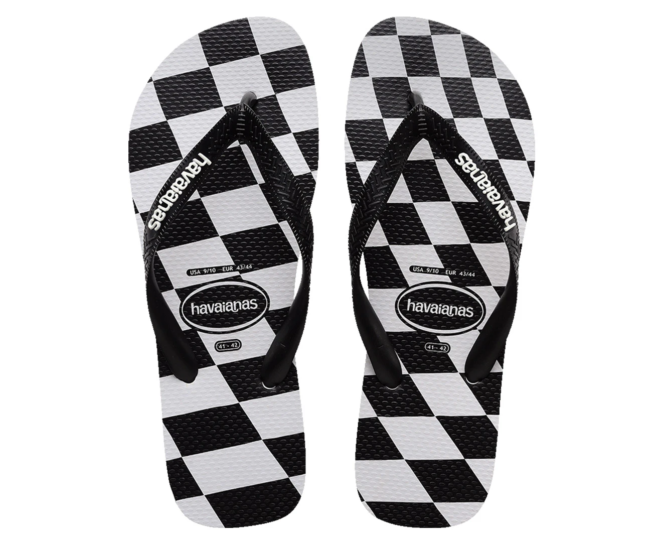 Havaianas Men's Top Distorted Thongs - Black/White Check