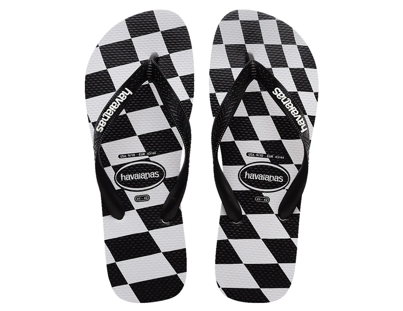 Havaianas Men's Top Distorted Thongs - Black/White Check