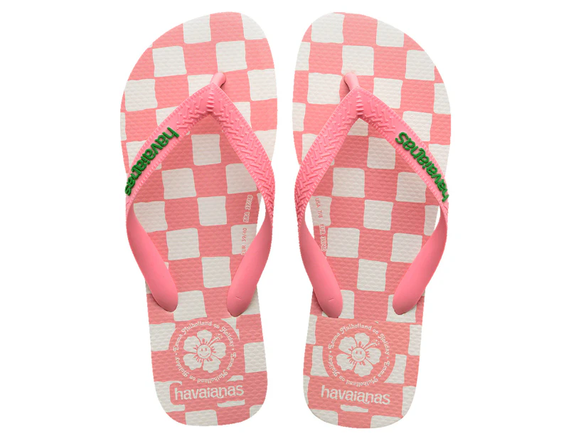 Havaianas Women's Top x Em on Holiday Thongs - Pink/White Check