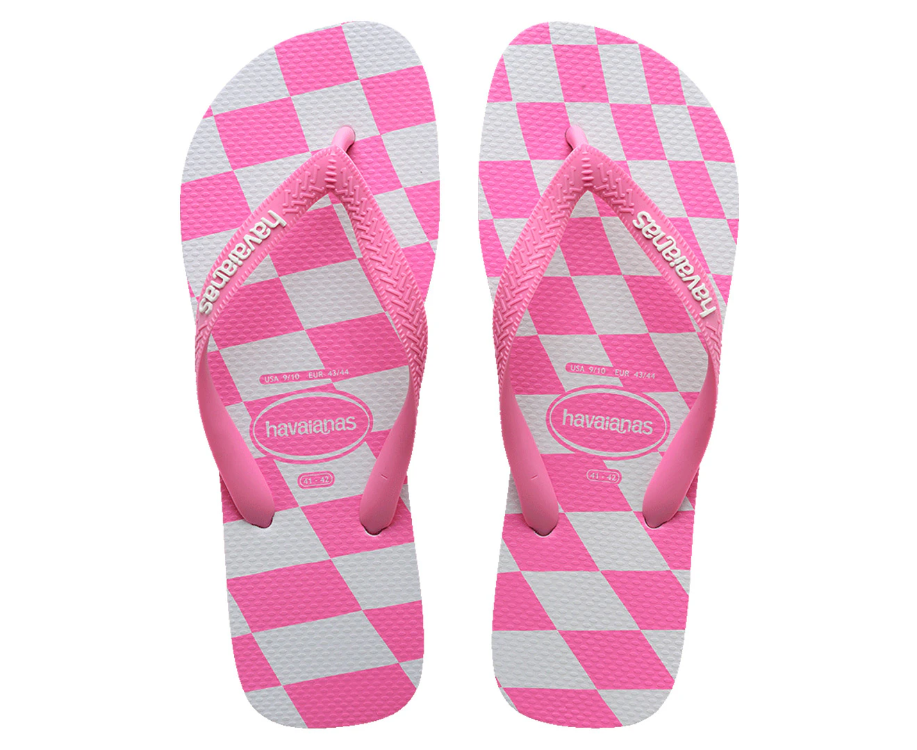 Havaianas Women's Top Distorted Thongs - Pink Lemonade/White Check