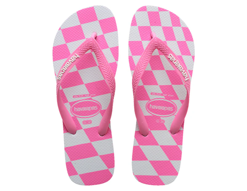 Havaianas Women's Top Distorted Thongs - Pink Lemonade/White Check