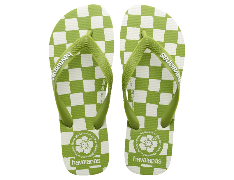 Havaianas Women's Top x Em Holiday Thongs - Green/White Check