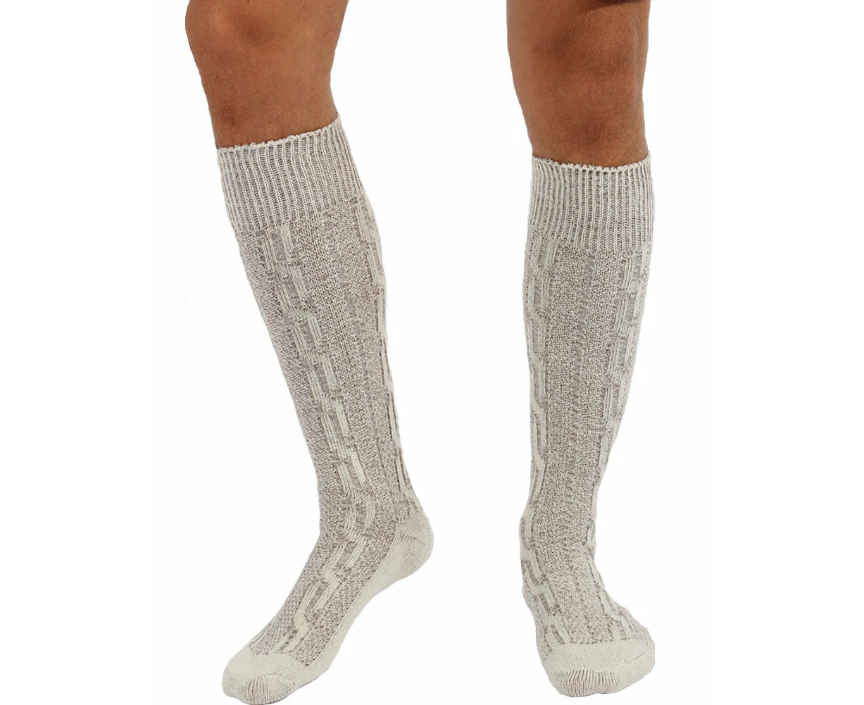 Natural Dark Cream German Trachten Long Socks