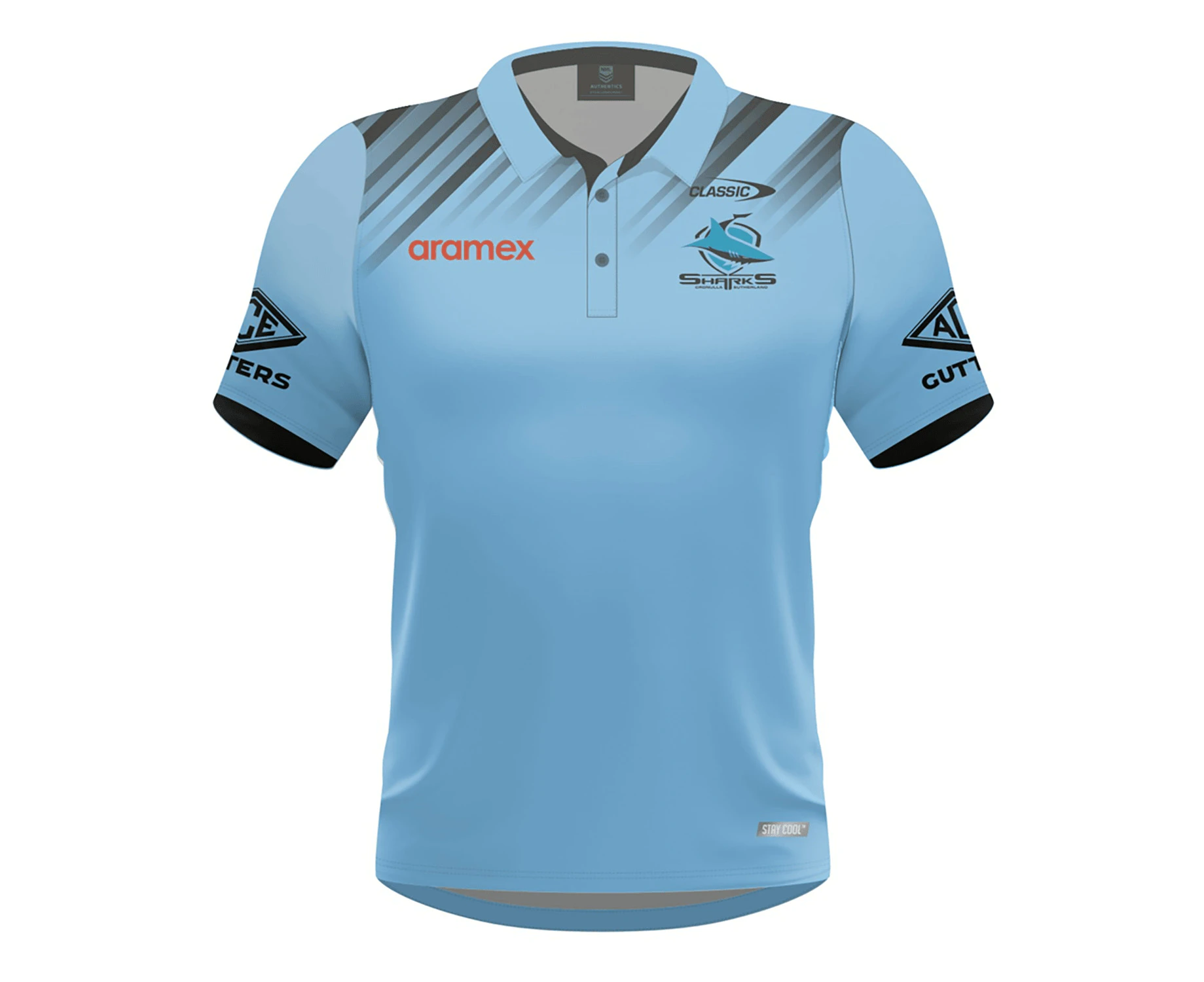 NRL 2024 Players Polo - Cronulla Sharks - Blue - Adult - Mens