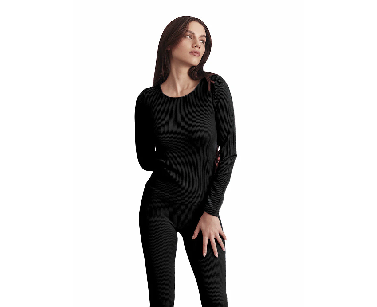 Bellissima Loungewear Long Sleeve Top - Black