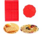 Silicone waffle mold baking mould, 2 pieces waffle cake mold, cake mold, ice cubes, bread mold, baking molds Suitable