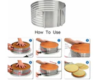 Ring Cutter Layer Cake Slicer, Adjustable Ring 7 Layer Mousse, For Easily Cutting Cake Bottoms, DIY Round Bread Baking Pan