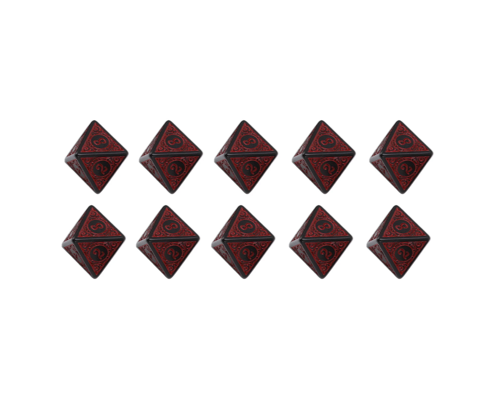 10 Pcs Polyhedral Dice Acrylic Table Game Dice Multipurpose for Board Role Playing Games 8 Side