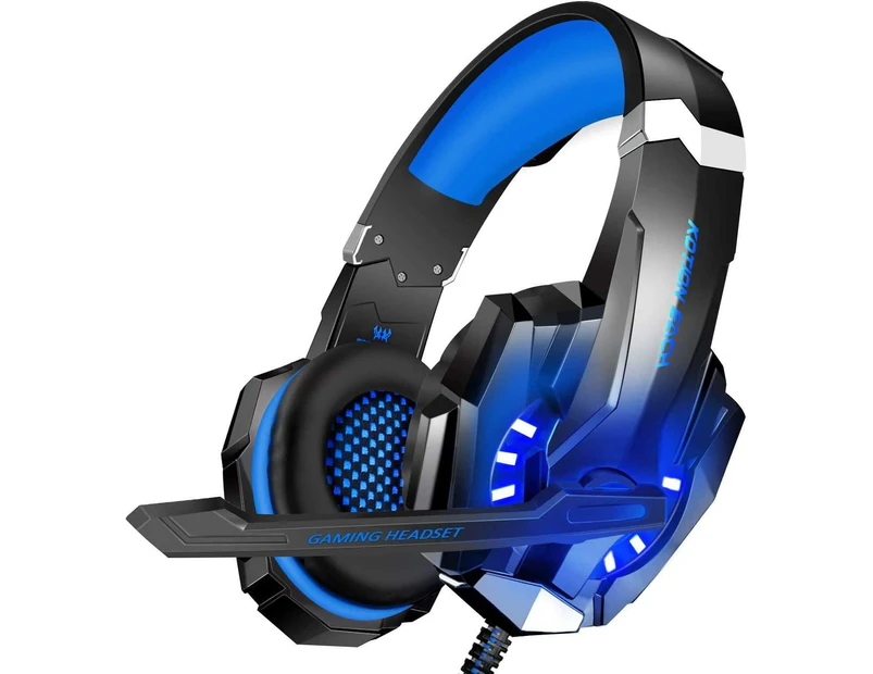 Stereo Gaming Headset for PS4, PS5, PC, Xbox One, Noise Cancelling Over Ear Headphones with Mic, Bass Surround(Blue)