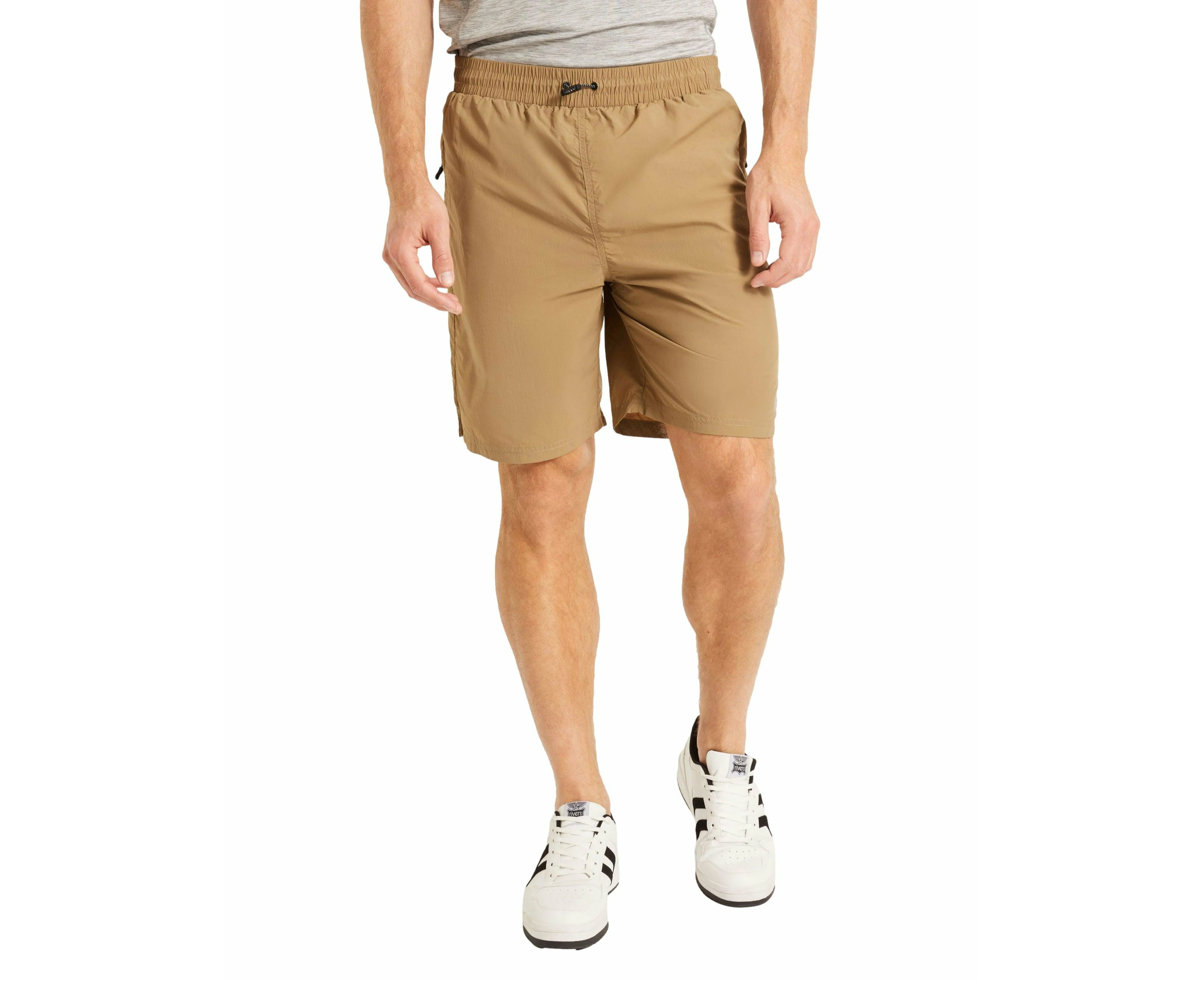 rivers - Mens - Shorts - Summer - Activewear / Running - Brown - Knee Length - Toggle Waist - Pefromance - Casual Fashion - Office Wear - Work Clothes