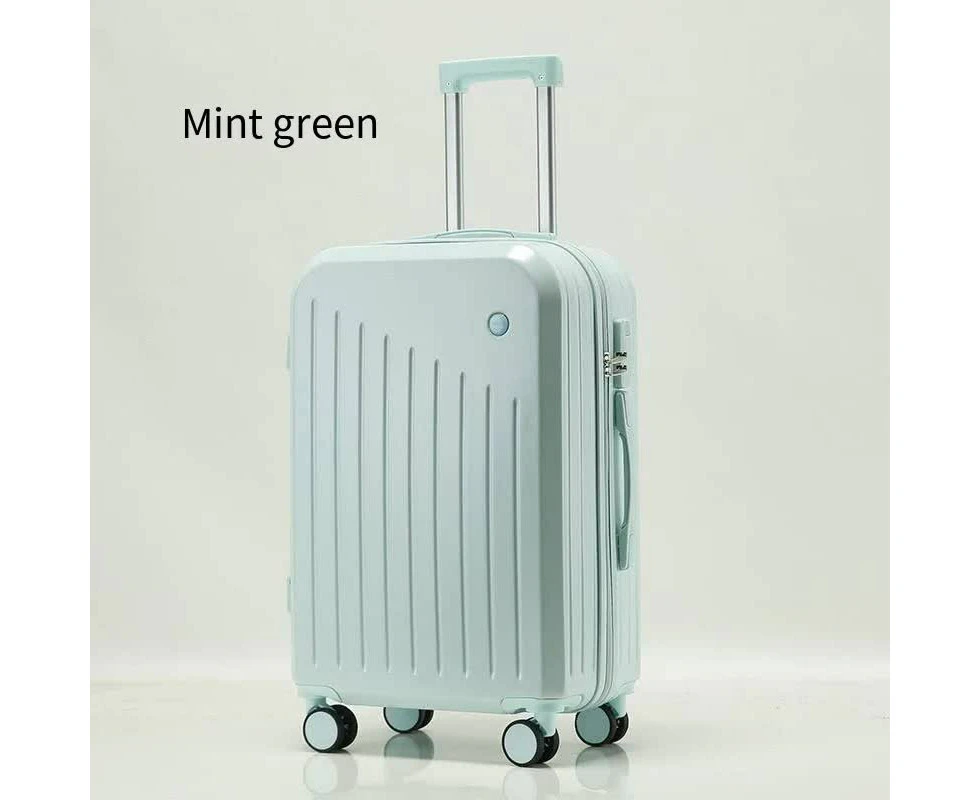 Smart Carry-On Luggage with Cup Holder & USB Charging Port - Mint green Color Spinner Suitcase for Travel Convenience  24 inch