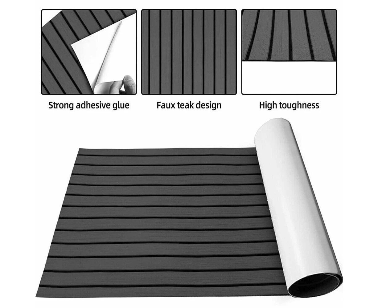 Decking EVA Foam Boat Flooring Mat for Motorboat Yacht Marine Carpet Sheet Dark Grey 240×90cm