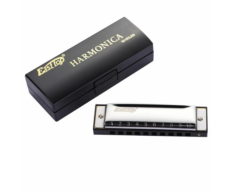 East top Harmonica, C Key Blues Harmonica for Beginners and Men Women