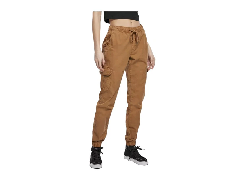 URBAN CLASSICS Women's High Waist Cargo Jogging Pants | Toffee