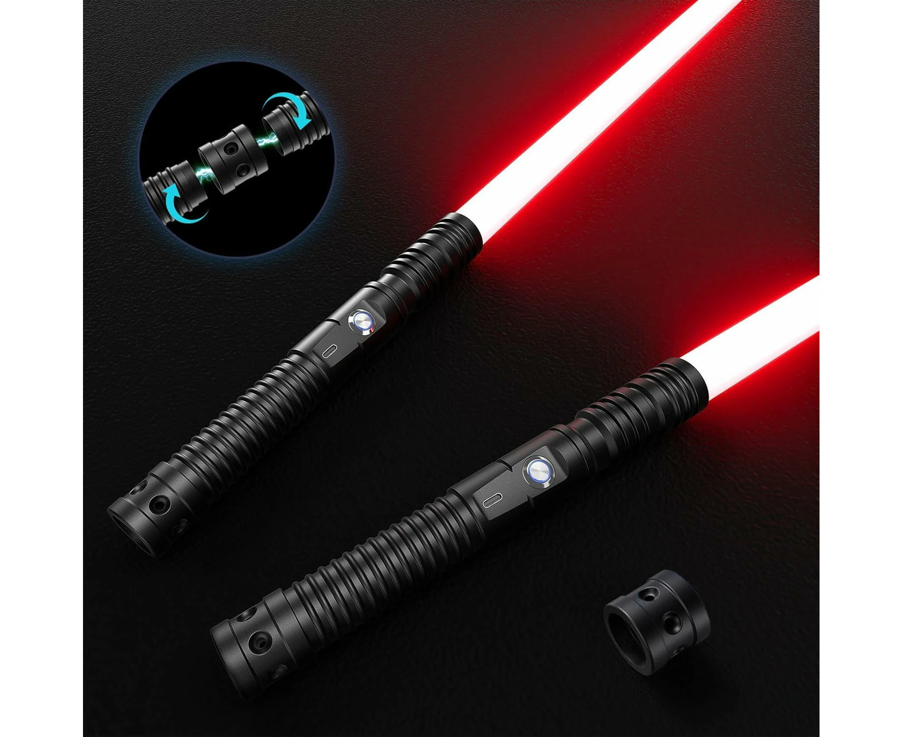 AVITONG 2-in-1 Dual RGB Lightsaber features 7 colors and a rechargeable battery, with a length of 150 cm