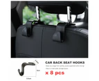 8pcs Storage Groceries Plastic Car Back Seat Bag Handbag Hooks Headrest Hanger