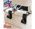 8pcs Storage Groceries Plastic Car Back Seat Bag Handbag Hooks Headrest Hanger