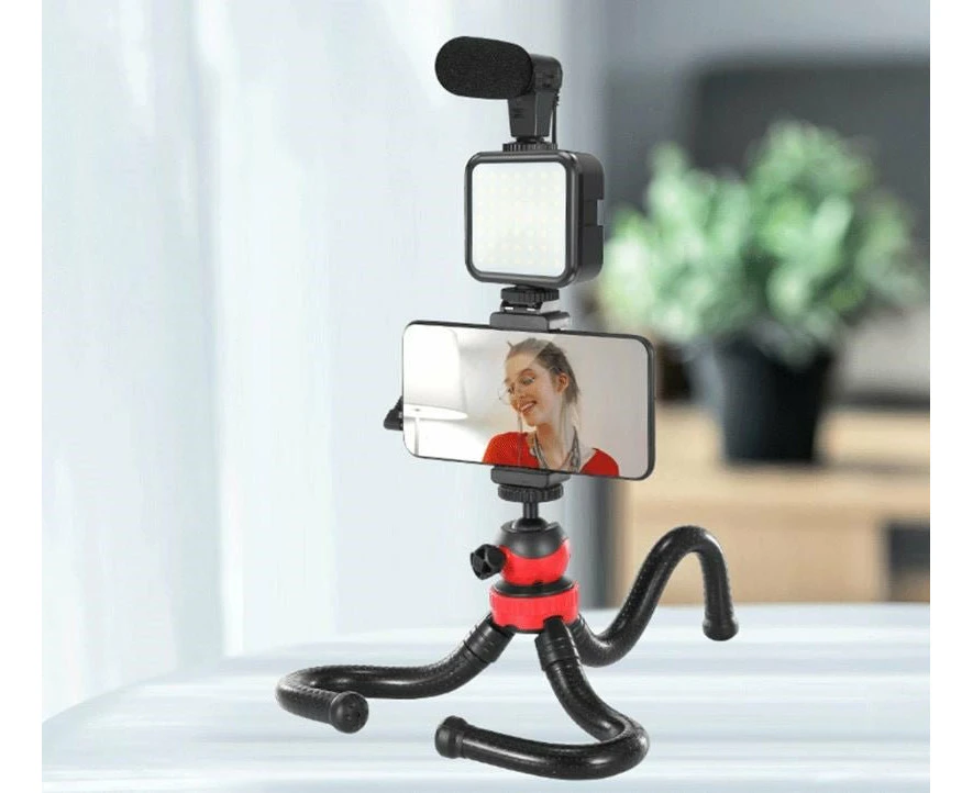 04LM Vlogging Kit LED Light Mobile Vlog Phone Video Selfie Stand Gorilla Tripod