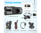 WIFI 3 Channels Dash Cam 1080P Full HD Car Dashcam with Hardwire Kit and 32GB Card