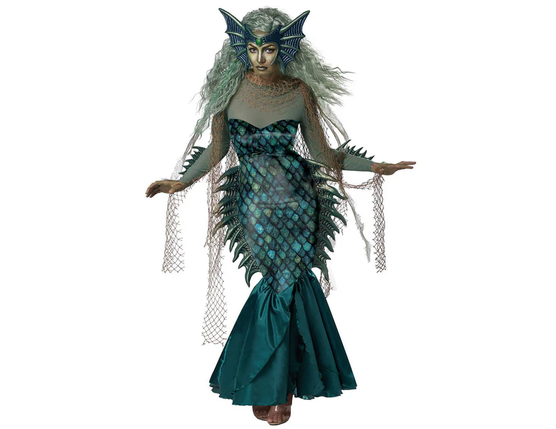 Dark Siren Women's Deluxe Mermaid Halloween Costume - Genuine California Costumes & New