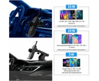 Automatic Clamping 15W Wireless Car Fast Charger Mount 2in1 Car Phone Holder