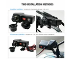 Motorcycle Handlebar Waterproof Dual USB Phone Charger Cigarette Lighter Socket