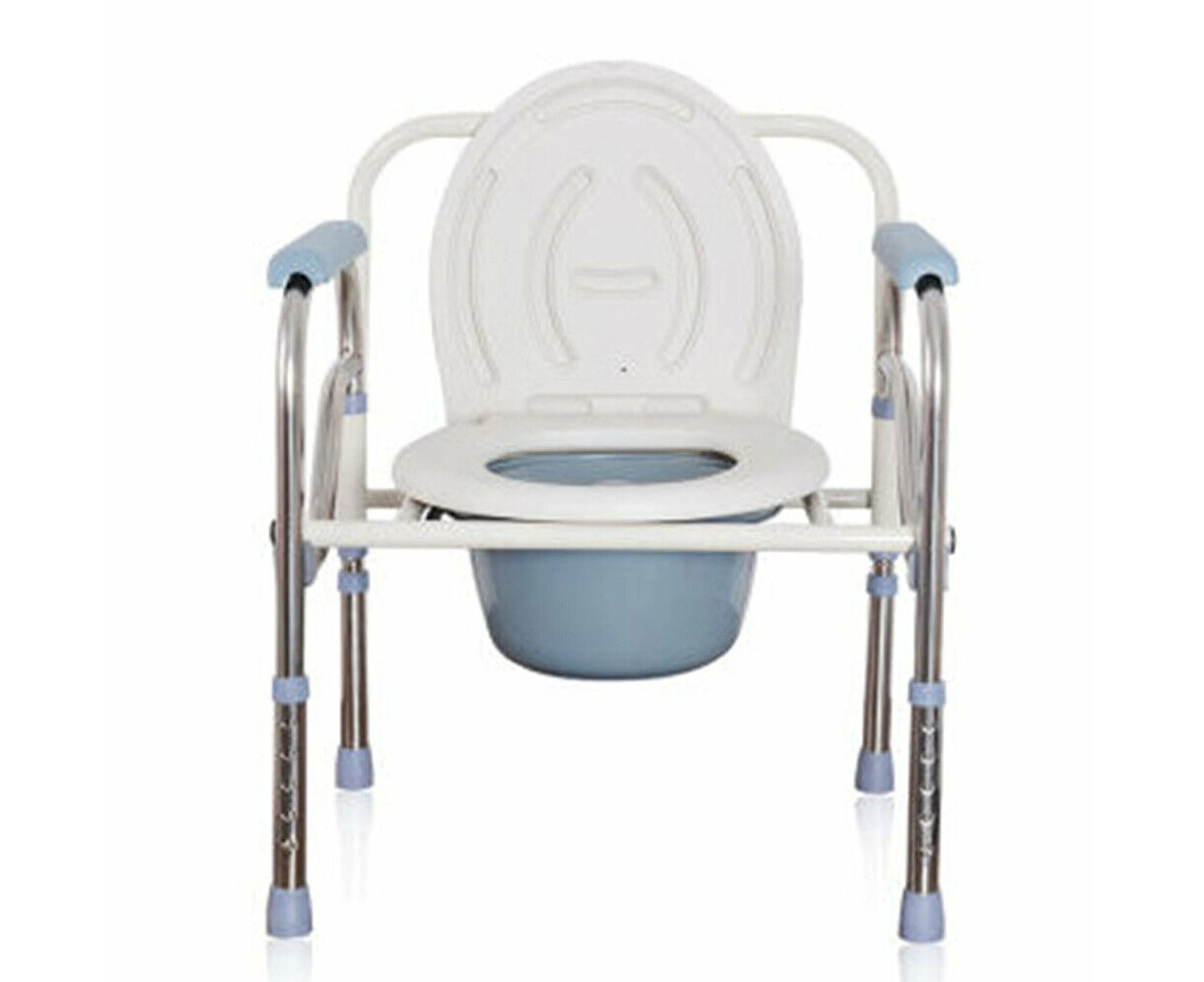 Shower Commode Foldable Bathroom Stainless Adjustable Bedside Toilet Chair