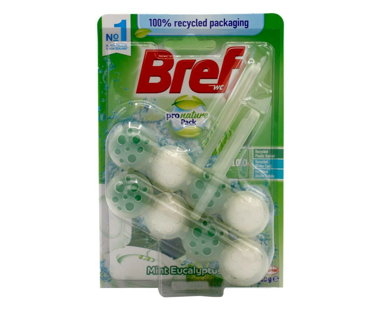 Bref Pro Nature Toilet Cleaner Block Mint & Eucalyptus 2 Pack