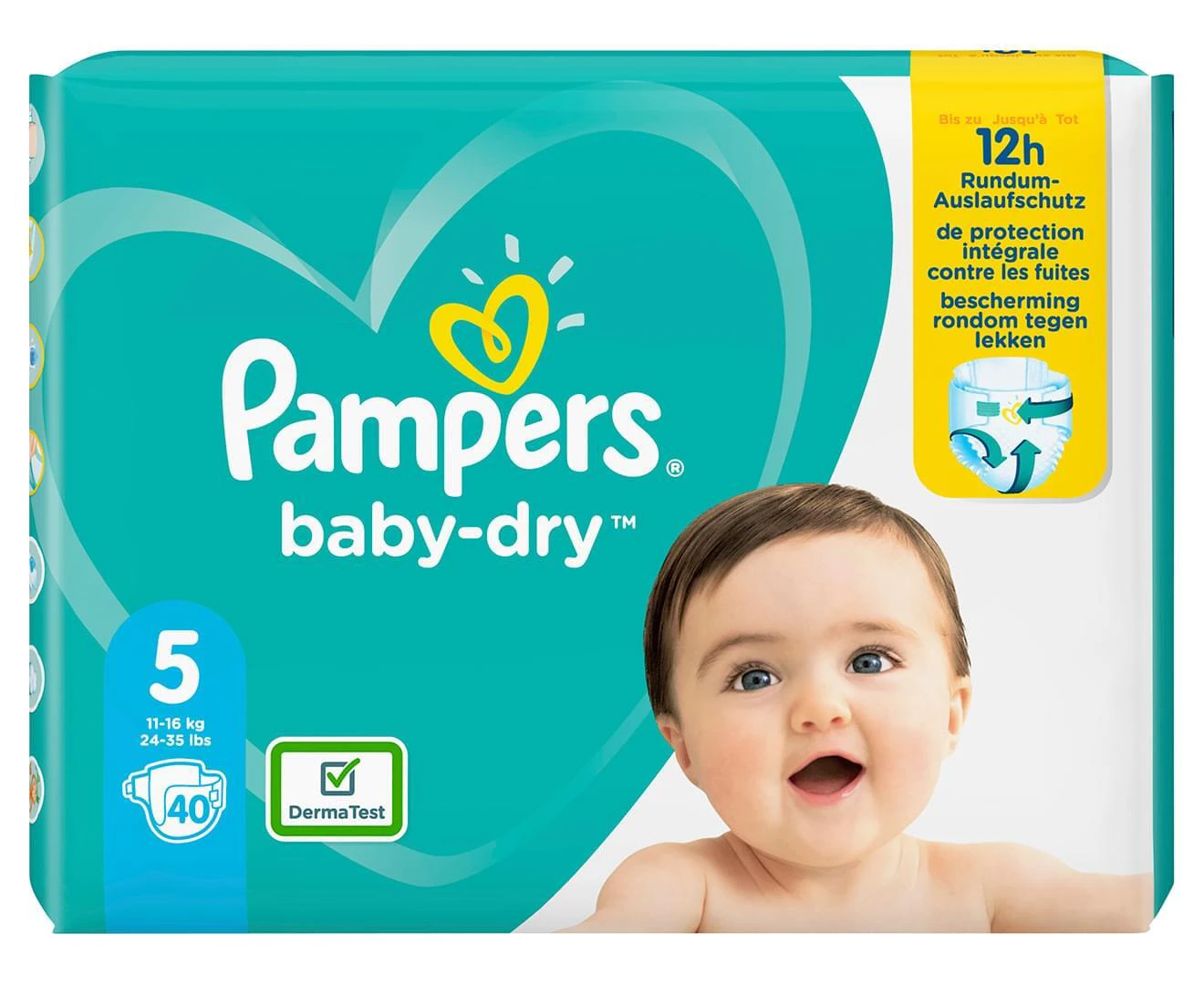 Pampers Baby Dry Nappies Size 5 Walker 11-16kg Pack of 40's