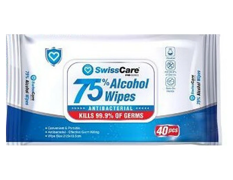 SwissCare 75% Alcohol Wipes 40's